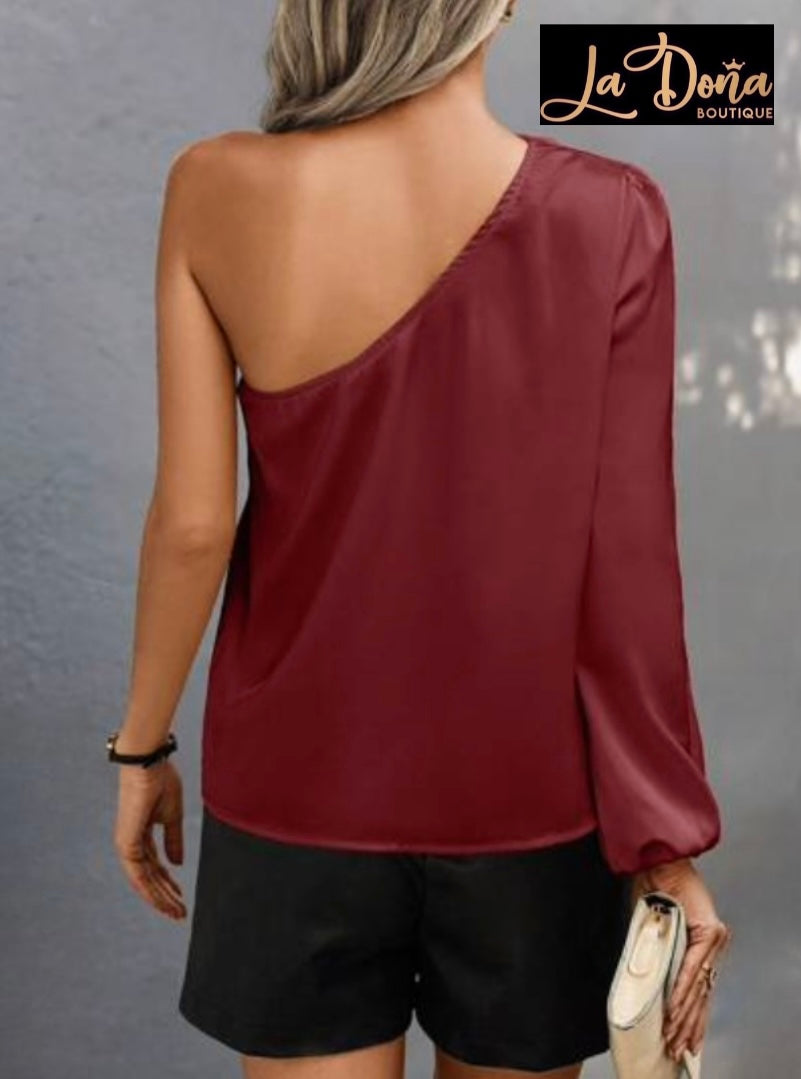 Blusa flor 3D con una manga