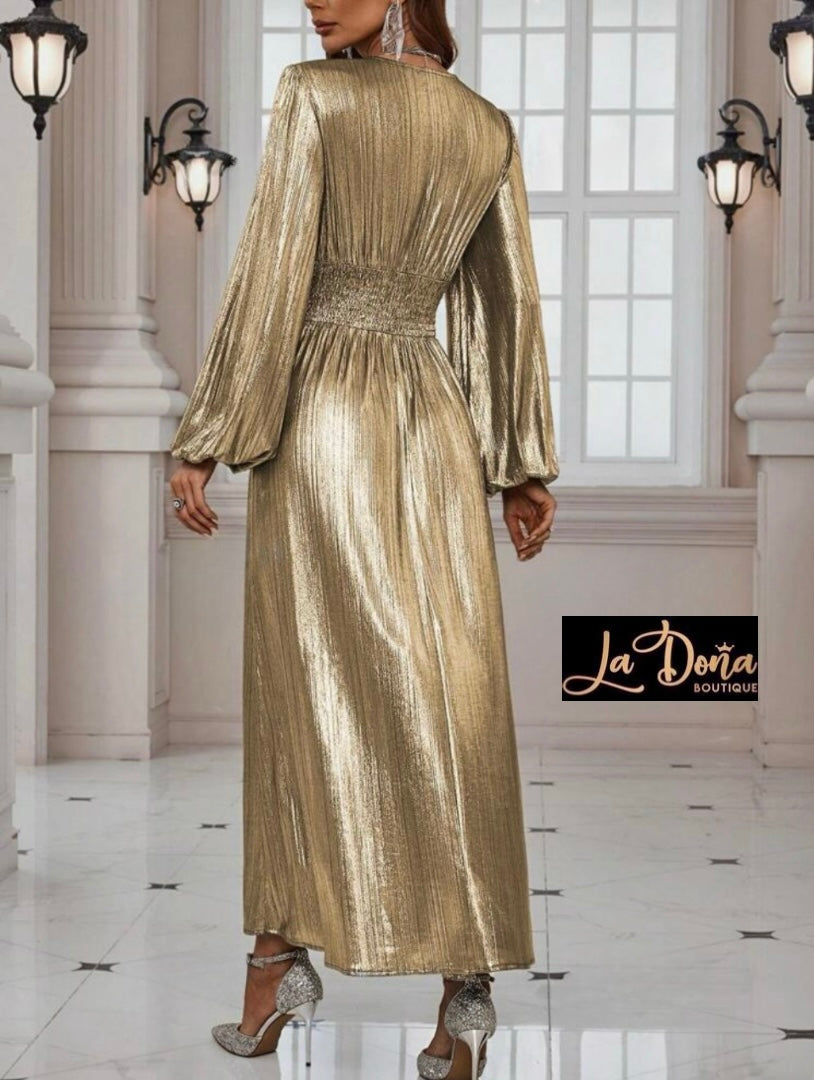 Vestido metalico largo