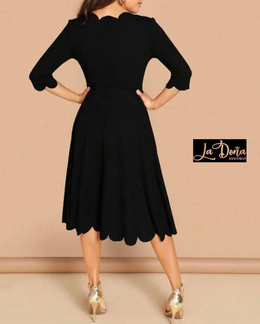 Vestido midi manga 3/4