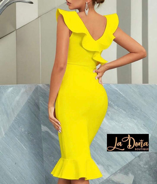 Vestido bandage amarillo
