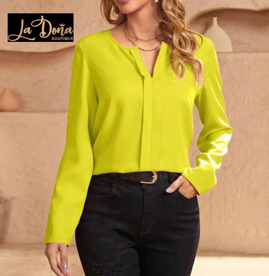Blusa amarilla manga larga