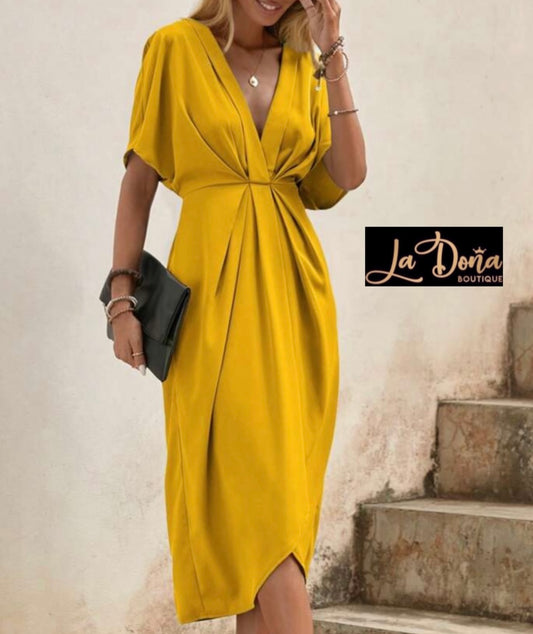 Vestido amarillo midi