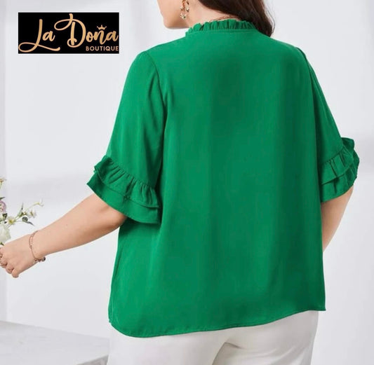 Blusa verde con manga