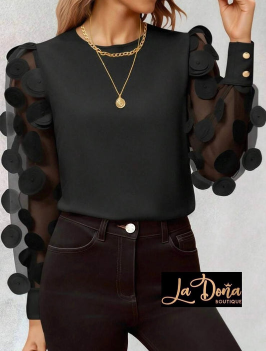 Blusa círculos manga larga