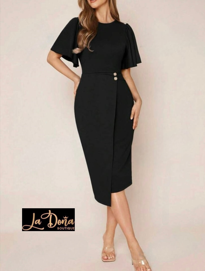 Vestido negro corte lápiz
