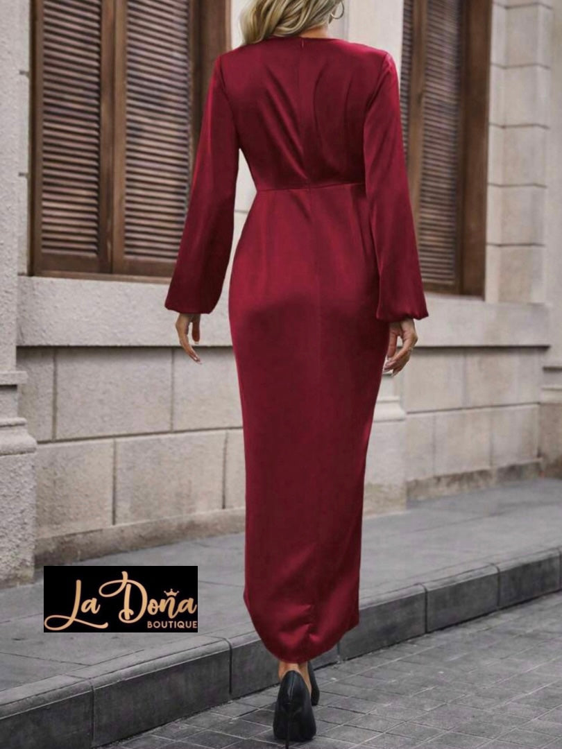 Vestido satén largo