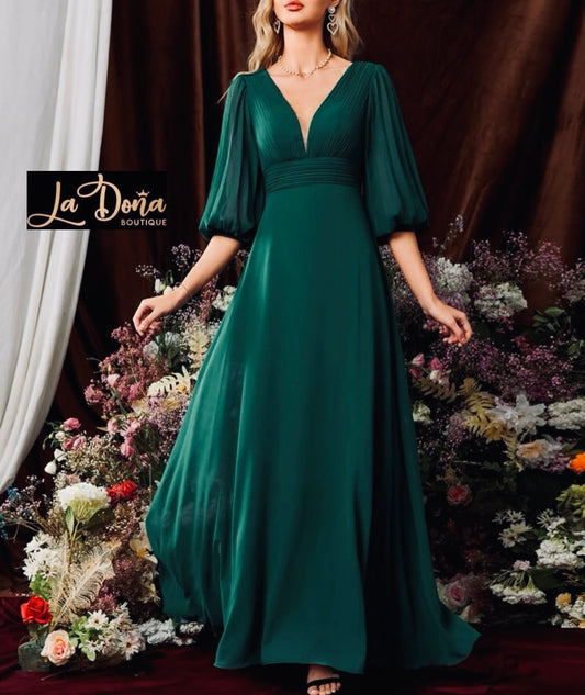 Vestido verde de noche