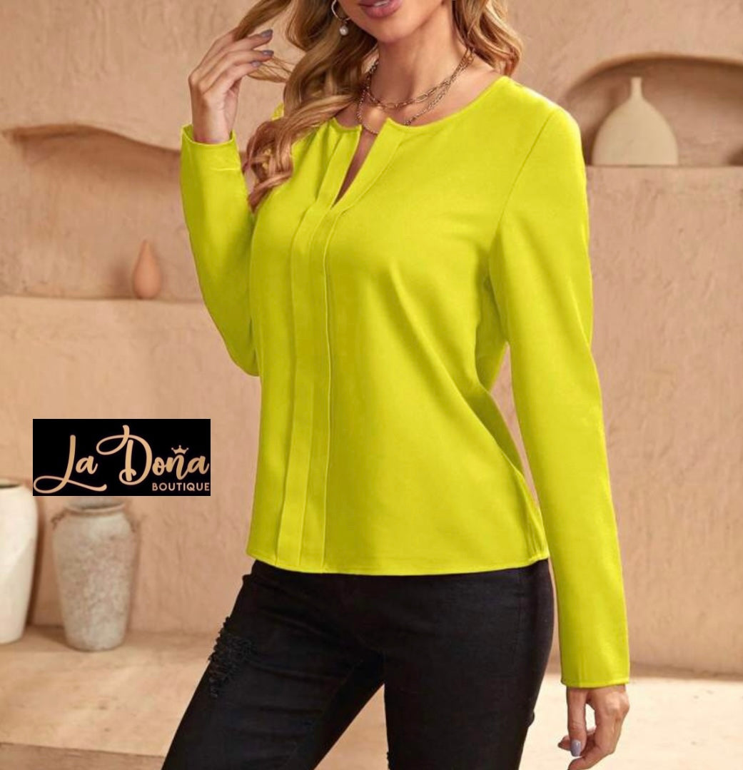 Blusa amarilla manga larga