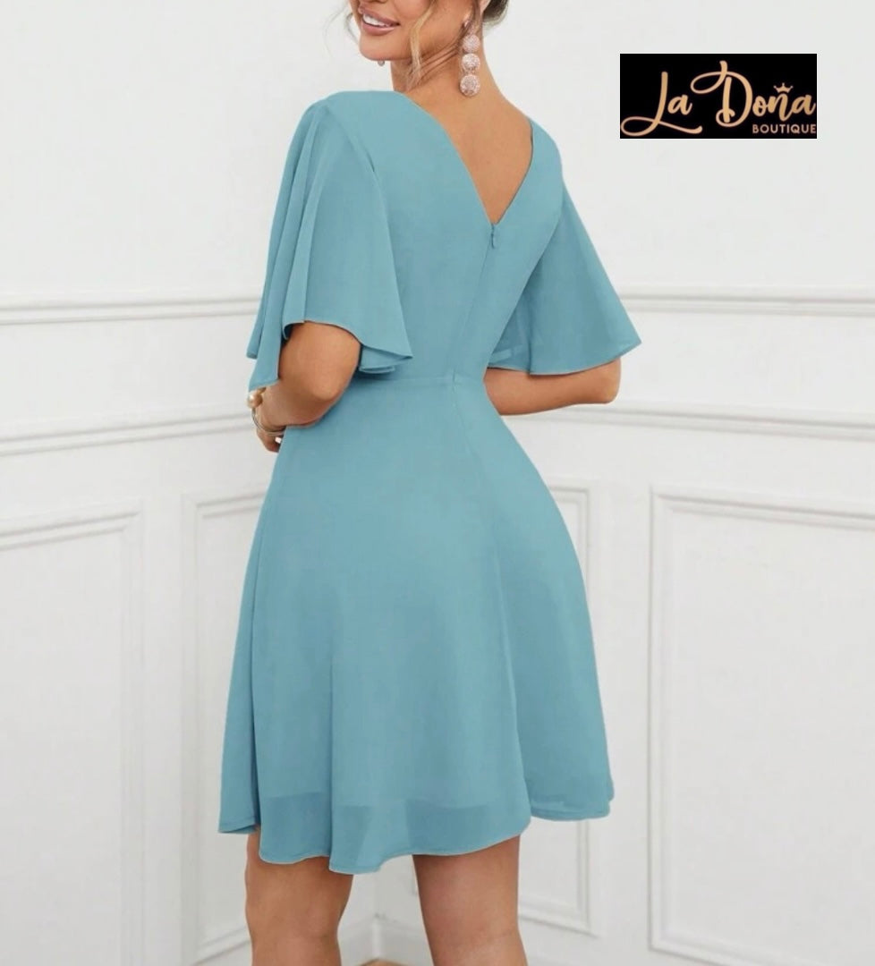 Vestido azul cielo corto