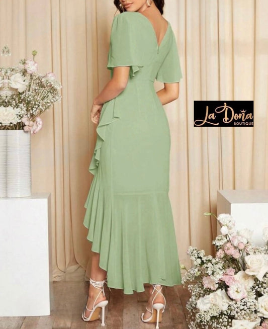 Vestido menta con manga
