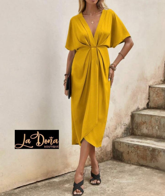 Vestido amarillo midi