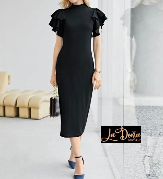Vestido negro corte lápiz