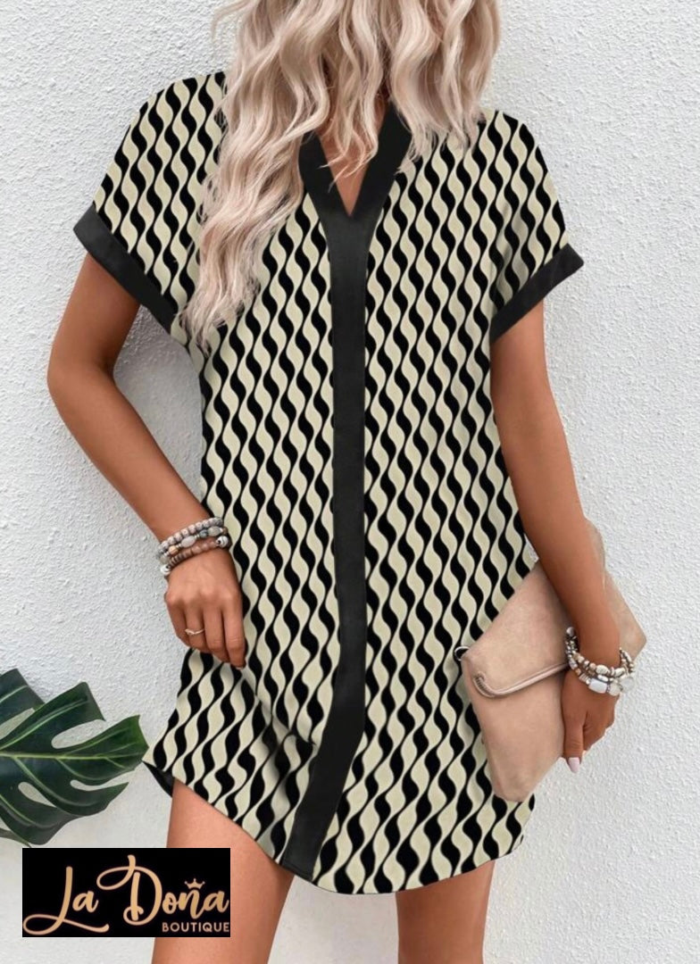Vestido estampado corto