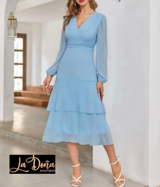 Vestido azul baby midi