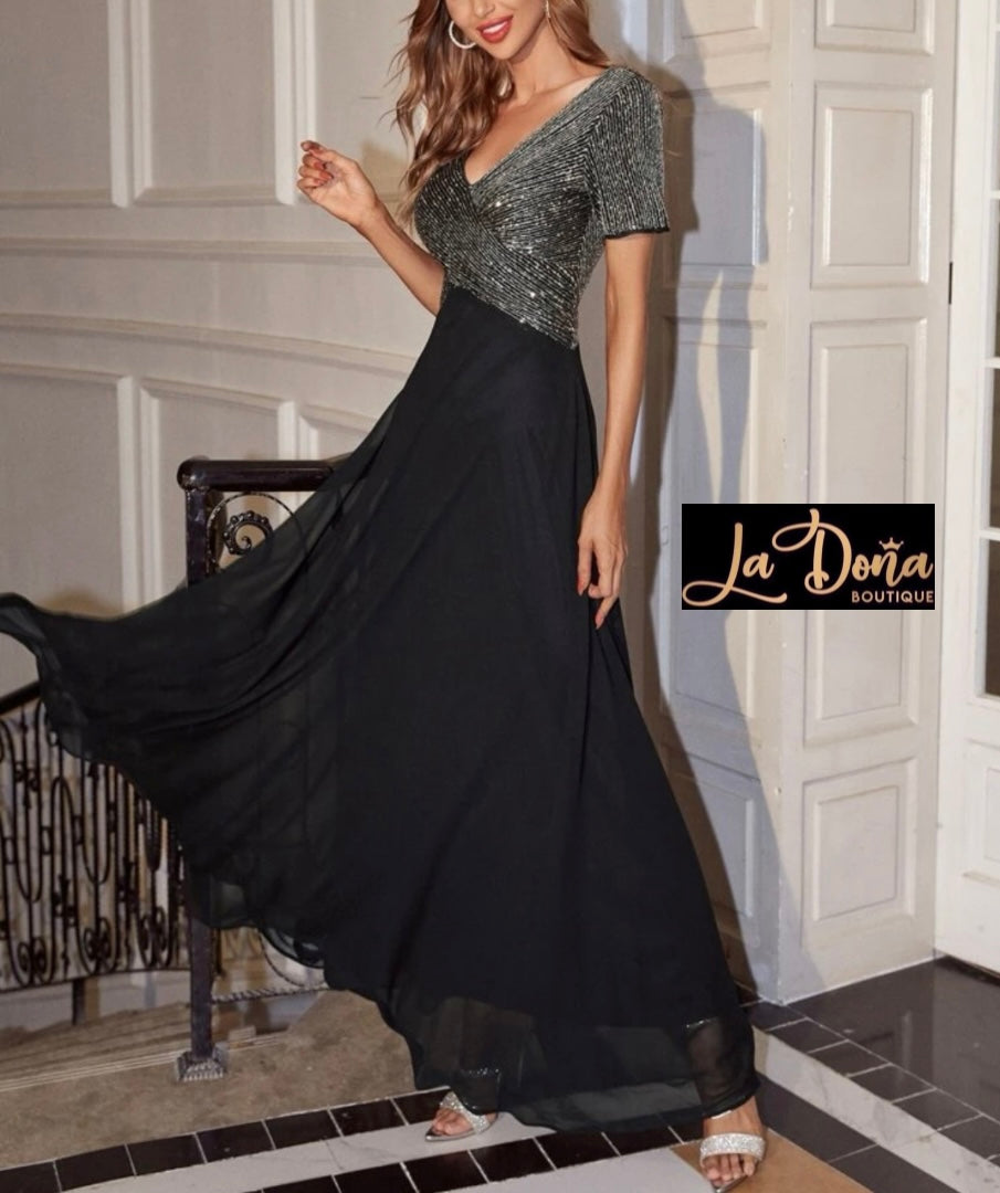 Vestido largo de noche lentejuelas