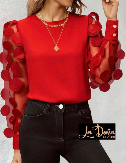 Blusa círculos manga larga