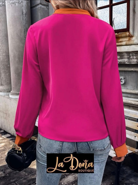 Blusa rosa con naranja