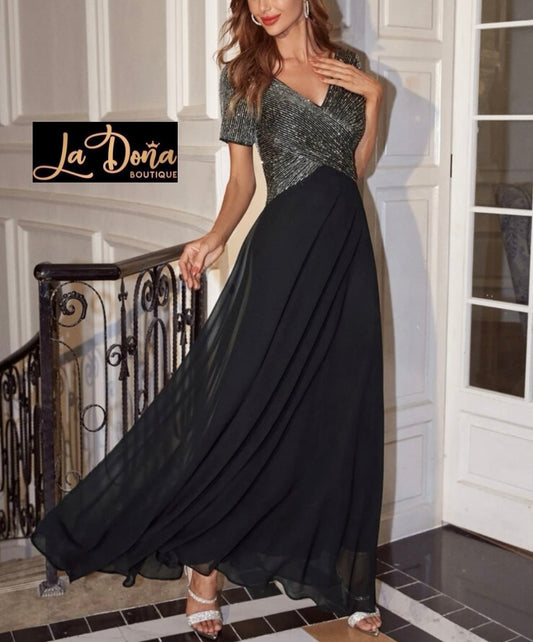 Vestido largo de noche lentejuelas