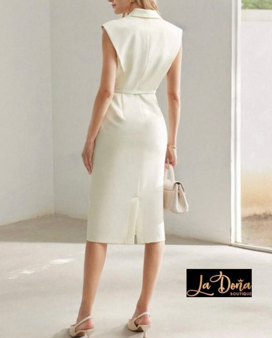 Vestido midi albaricoque