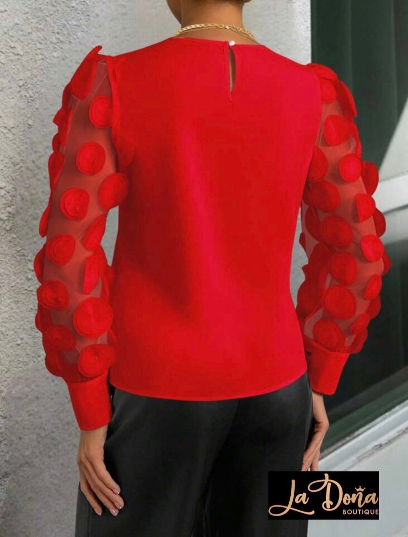 Blusa círculos manga larga