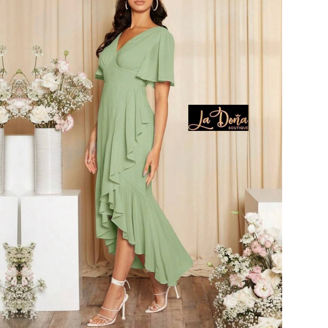 Vestido menta con manga